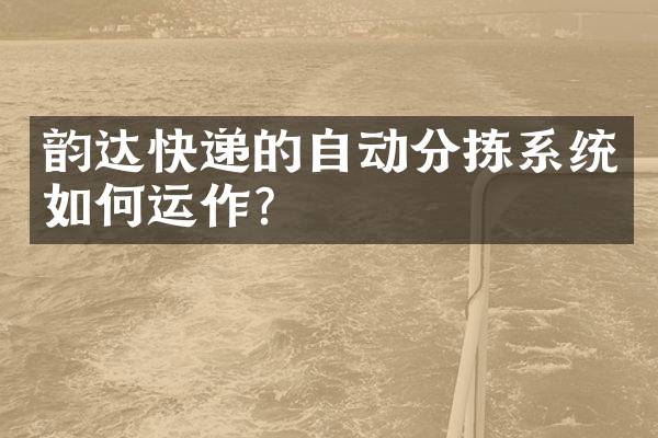 韵达快递的自动分拣系统如何运作？