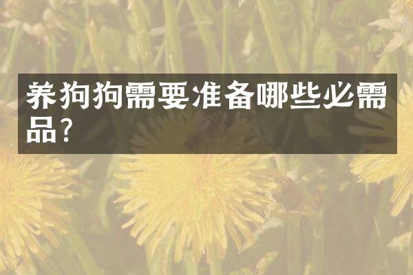 养狗狗需要准备哪些必需品？