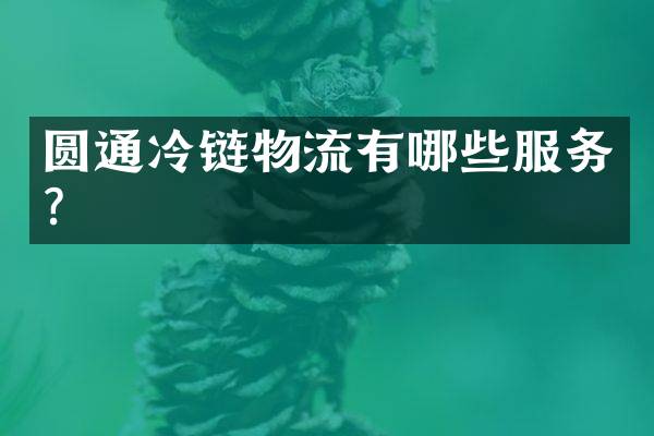 圆通冷链物流有哪些服务？