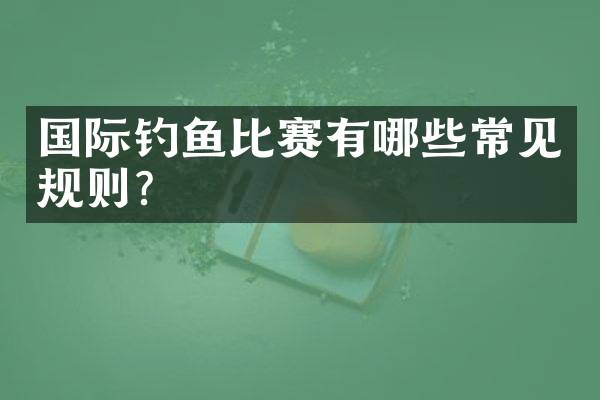 国际钓鱼比赛有哪些常见规则？