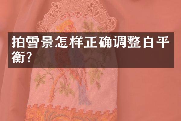 拍雪景怎样正确调整白平衡？
