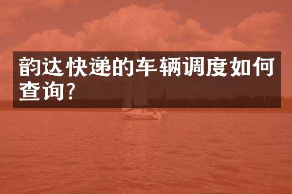 韵达快递的车辆调度如何查询？