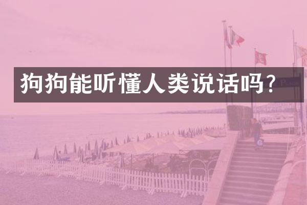 狗狗能听懂人类说话吗？