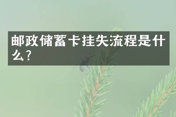 邮政储蓄卡挂失流程是什么？