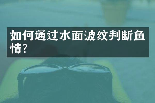 如何通过水面波纹判断鱼情？