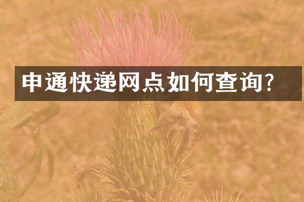 申通快递网点如何查询？