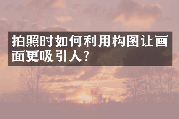 拍照时如何利用构图让画面更吸引人？