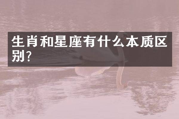 生肖和星座有什么本质区别？