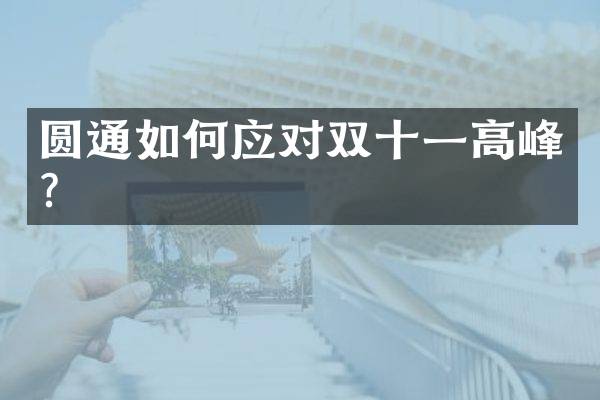 圆通如何应对双十一高峰？