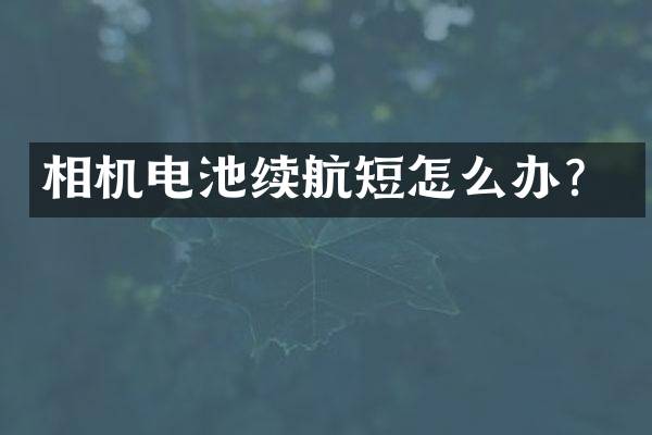 相机电池续航短怎么办？
