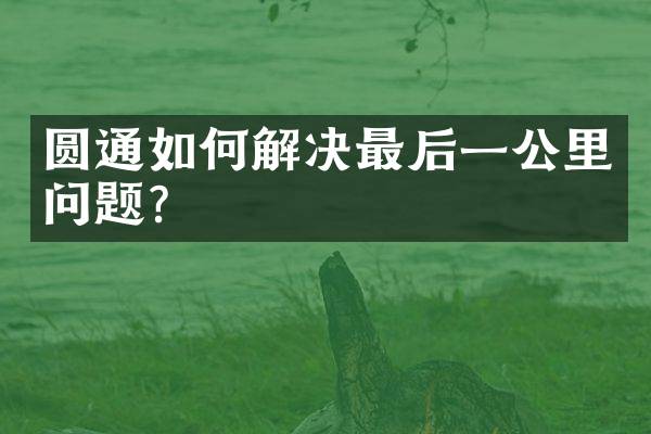 圆通如何解决最后一公里问题？