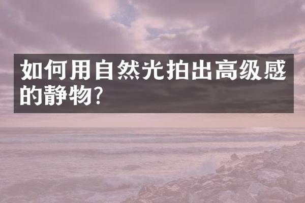 如何用自然光拍出高级感的静物？