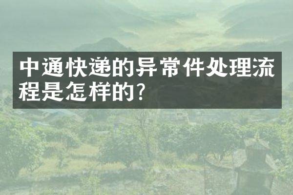 中通快递的异常件处理流程是怎样的？