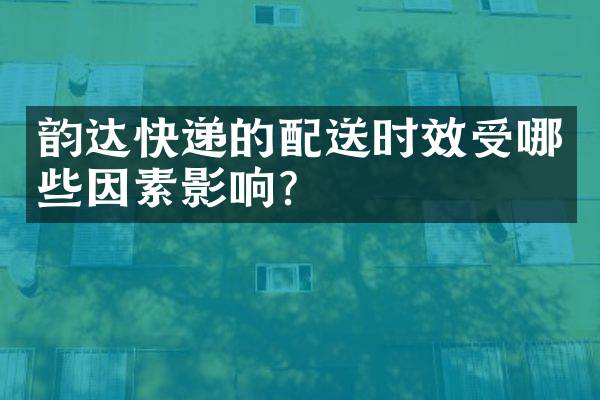 韵达快递的配送时效受哪些因素影响？