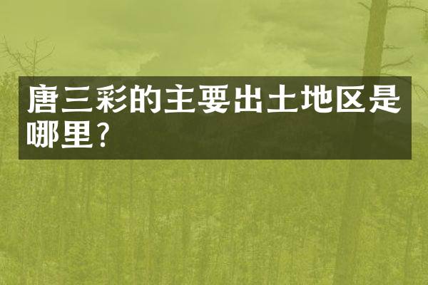 唐三彩的主要出土地区是哪里？