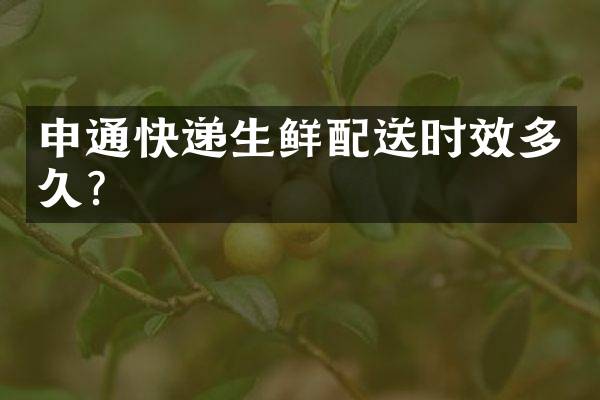 申通快递生鲜配送时效多久？