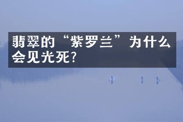 翡翠的&ldquo;紫罗兰&rdquo;为什么会见光死？