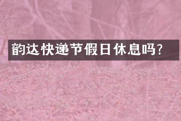 韵达快递节假日休息吗？