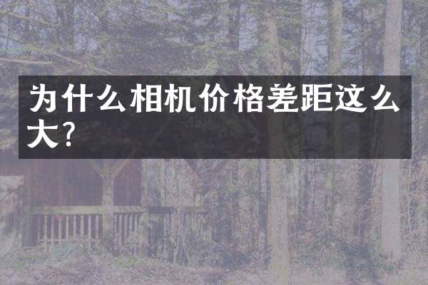 为什么相机价格差距这么大？