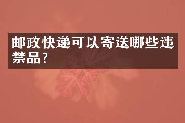 邮政快递可以寄送哪些违禁品？