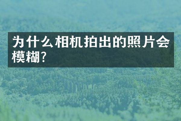 为什么相机拍出的照片会模糊？