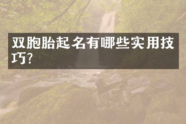 双胞胎起名有哪些实用技巧？