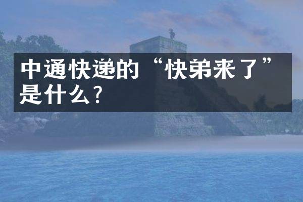 中通快递的&ldquo;快弟来了&rdquo;是什么？