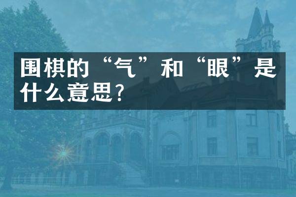 围棋的&ldquo;气&rdquo;和&ldquo;眼&rdquo;是什么意思？