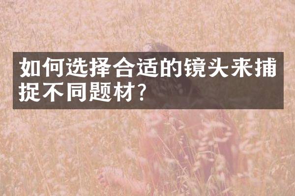 如何选择合适的镜头来捕捉不同题材？