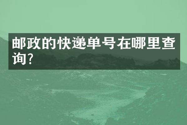 邮政的快递单号在哪里查询？