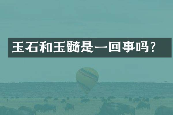 玉石和玉髓是一回事吗？