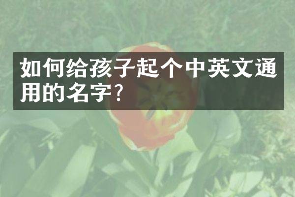 如何给孩子起个中英文通用的名字？