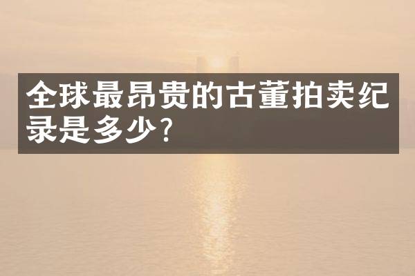 全球最昂贵的古董拍卖纪录是多少？