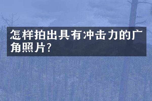 怎样拍出具有冲击力的广角照片？
