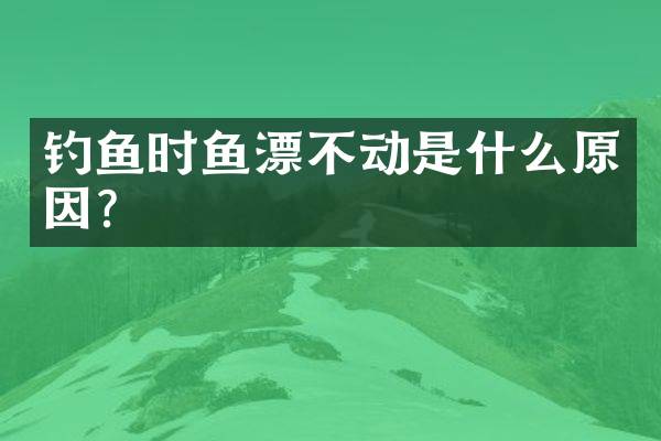 钓鱼时鱼漂不动是什么原因？