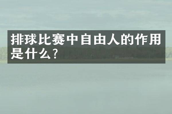 排球比赛中自由人的作用是什么？