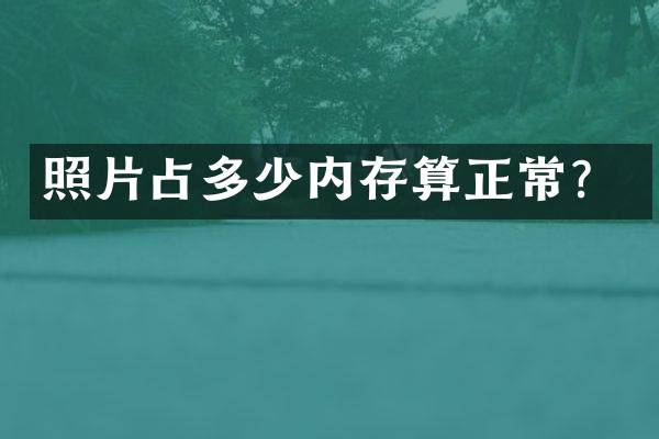 照片占多少内存算正常？
