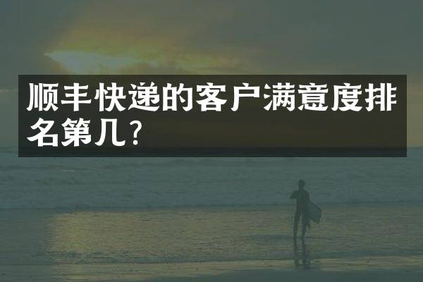 顺丰快递的客户满意度排名第几？