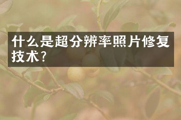 什么是超分辨率照片修复技术？