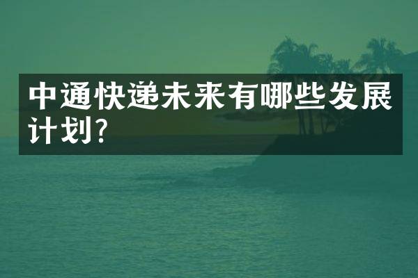 中通快递未来有哪些发展计划？