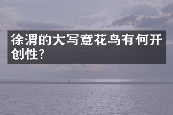 徐渭的大写意花鸟有何开创性？