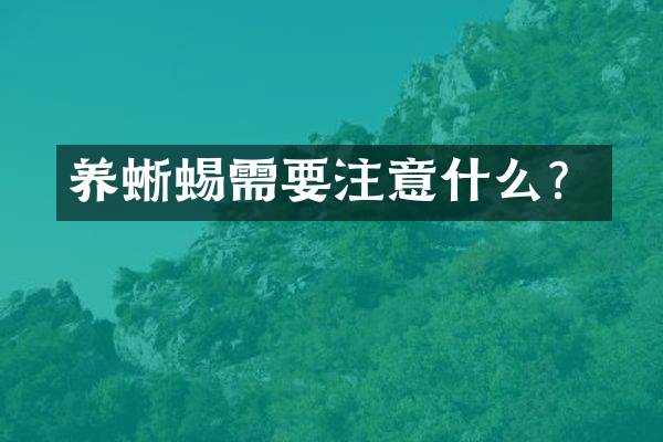 养蜥蜴需要注意什么？