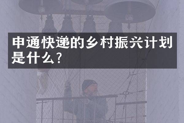 申通快递的乡村振兴计划是什么？