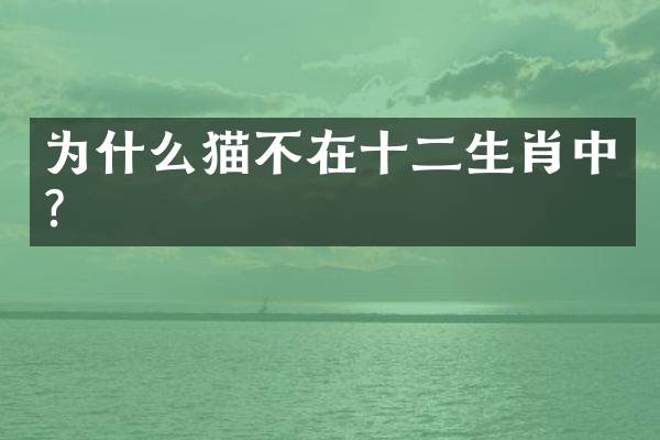 为什么猫不在十二生肖中？