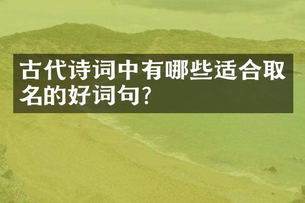 古代诗词中有哪些适合取名的好词句？