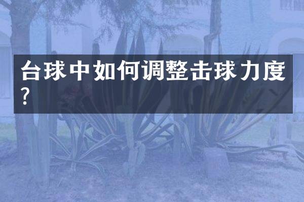 台球中如何调整击球力度？