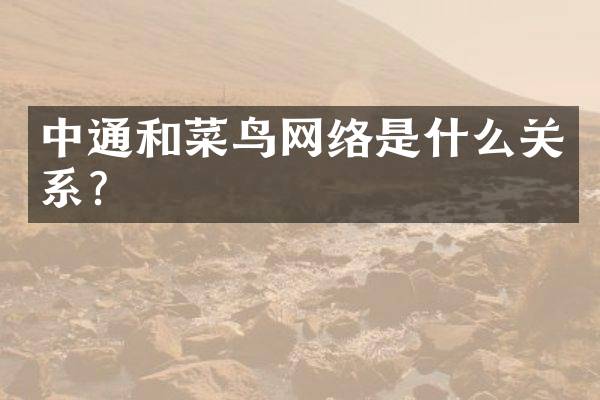 中通和菜鸟网络是什么关系？