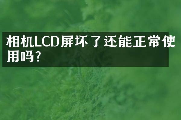 相机LCD屏坏了还能正常使用吗？