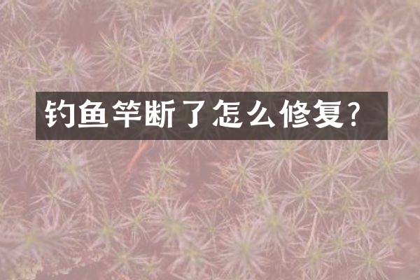 钓鱼竿断了怎么修复？
