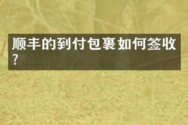 顺丰的到付包裹如何签收？